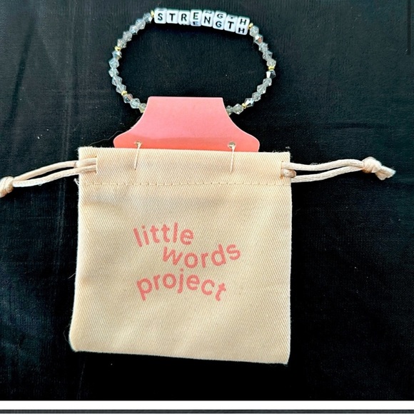 Little Words Project “Strength” Stretch Bracelet size Small/Medium Light Silver - Picture 3 of 6